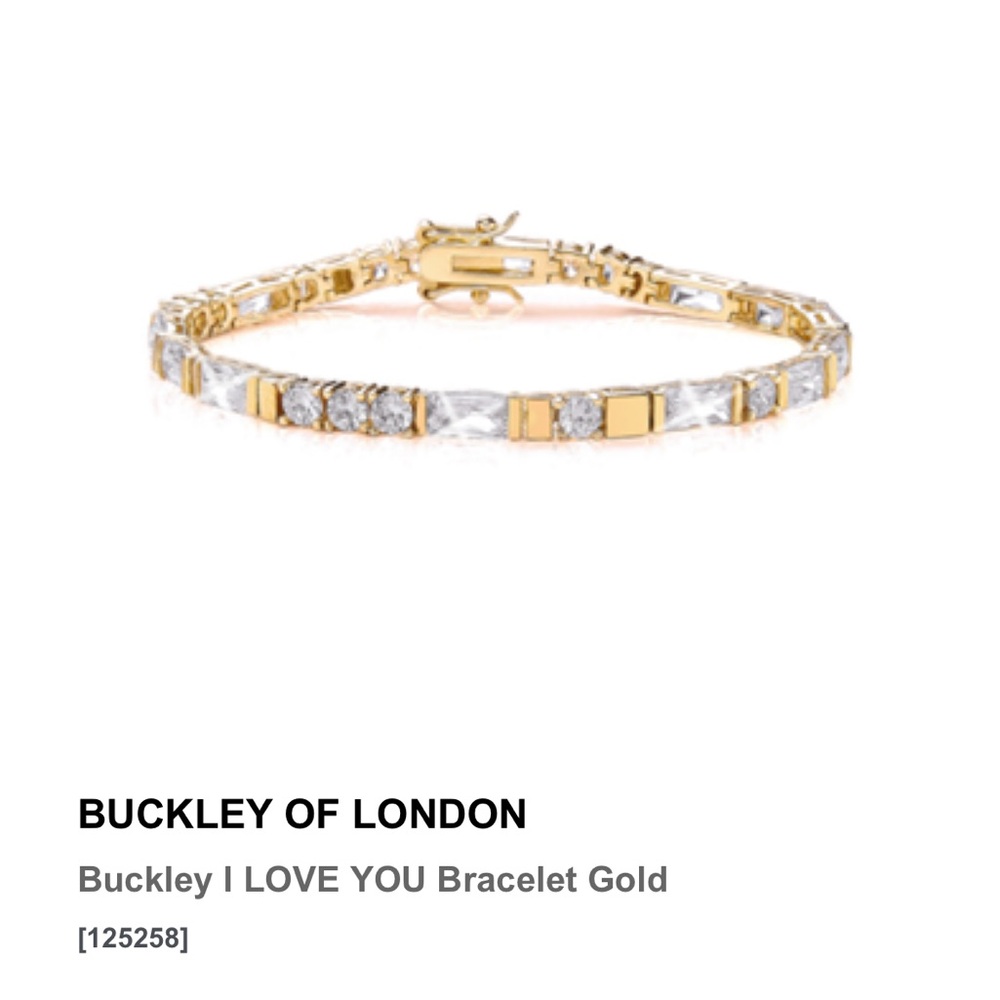 Buckley London 18k gold plated & CZ tennis bracelet like new